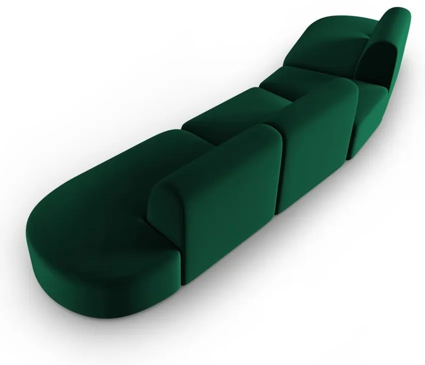 Zielona aksamitna sofa lewostronna 428 cm Paolo – Milo Casa