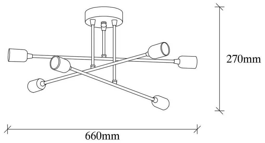 Lampa sufitowa Fleur - 1501, czarna