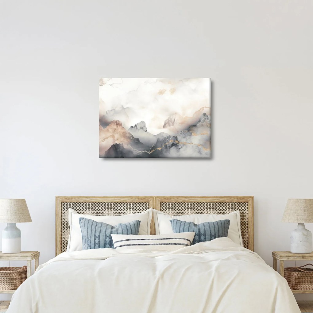 Obraz - Górska abstrakcja z teksturą marmuru (70x50 cm)