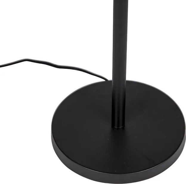 Nowoczesna lampa stojąca czarna z czarnym kloszem 45 cm - Simplo