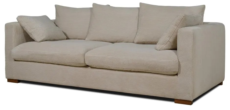 Beżowa sztruksowa sofa 220 cm Comfy – Scandic