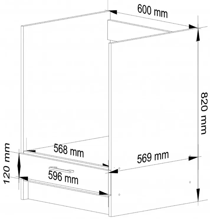 Biała szafka do zabudowy piekarnika biały
