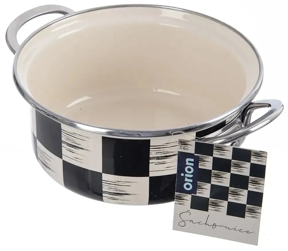 Orion Emaliowany rondel Szachownica Lem, 1,6 l,średnica 18 cm