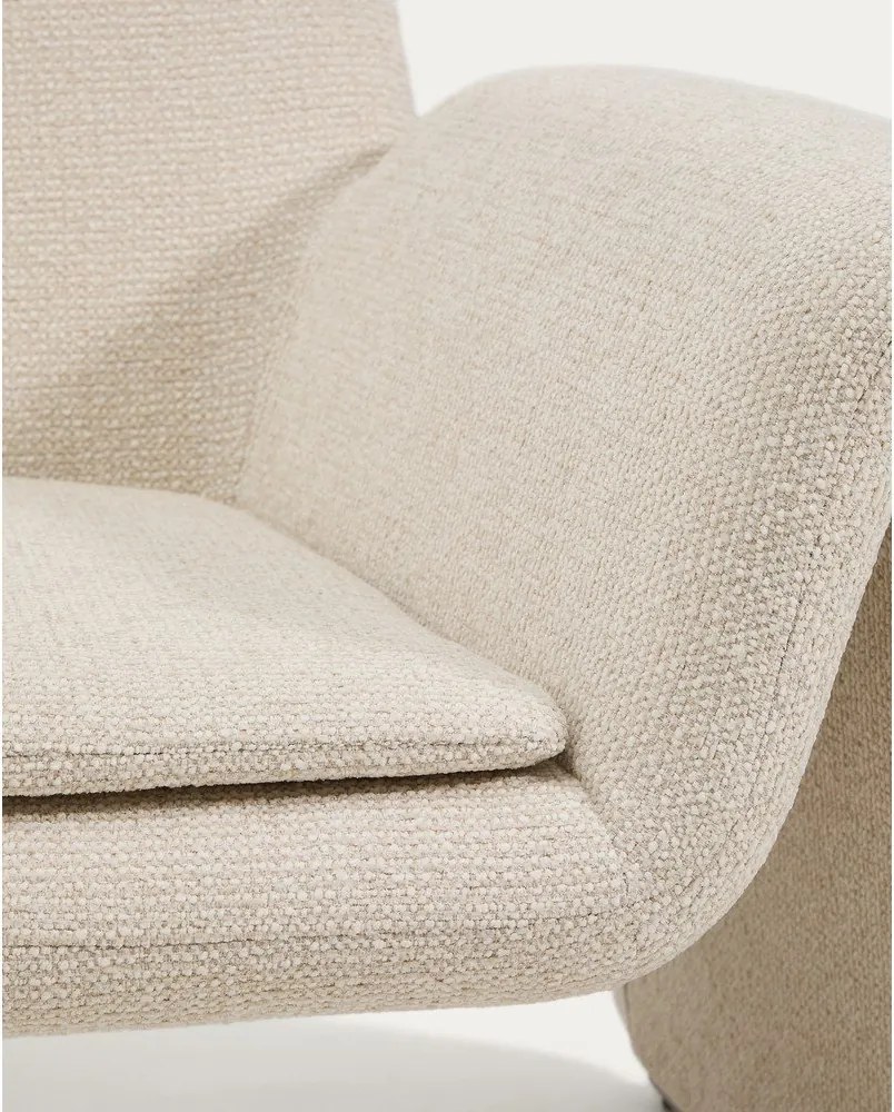 Beżowy fotel z tkaniny szenilowej Melvia – Kave Home