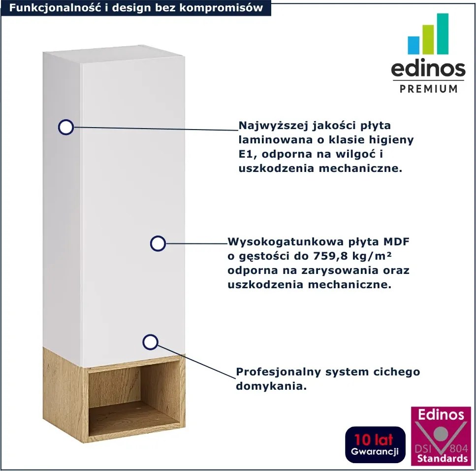 Biały wąski półsłupek łazienkowy S8-M00