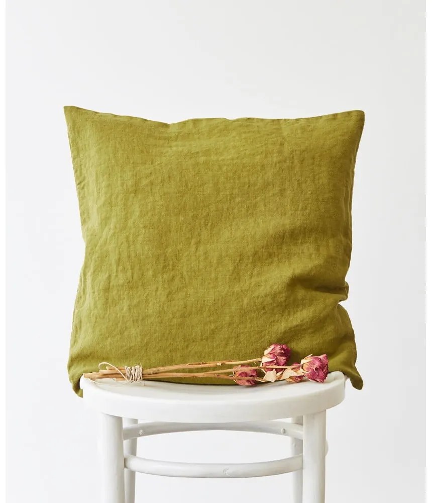 Lniana poszewka na poduszkę 50x50 cm Moss Green – Linen Tales