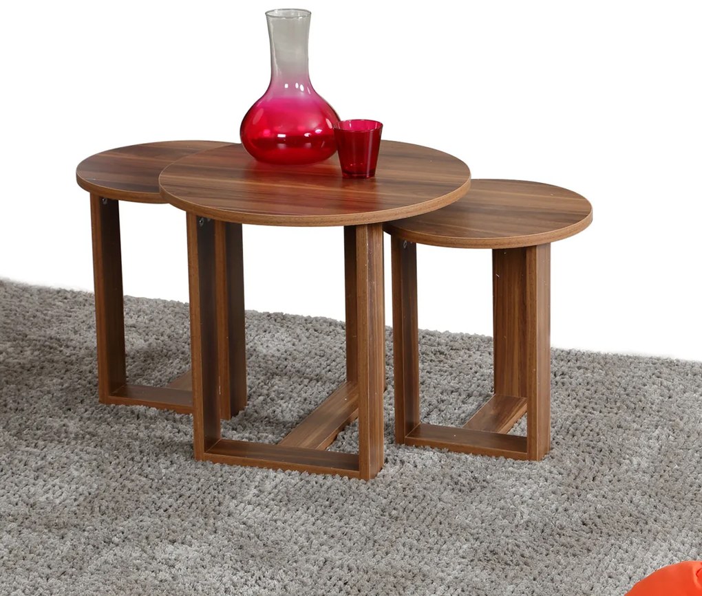 Stolik do odkładania Mira Walnut, 3 szt.