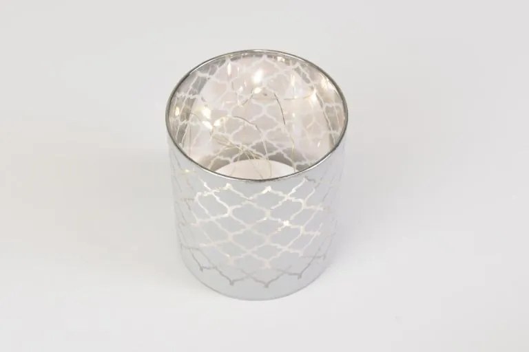 Zestaw lataren dekoracyjnych, białe szkło, microLED