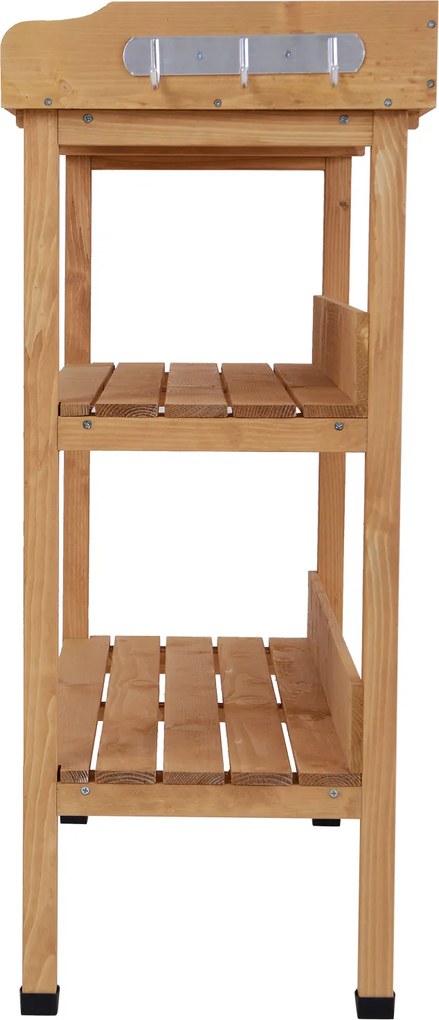 Outsunny stół do roślin z metalową powierzchnią roboczą drewno naturalne 76x37x89cm | Aosom PL