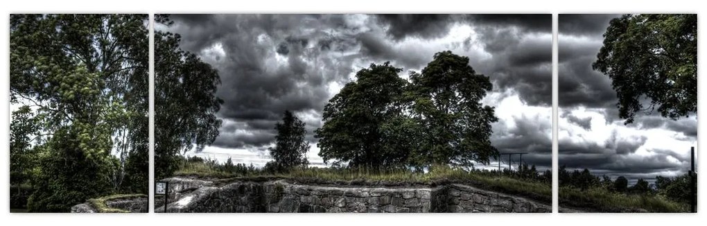 Obraz zachmurzonego nieba (170x50 cm)