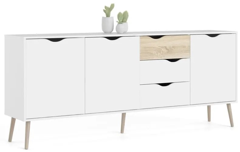 Biała komoda 196x82x39 cm Oslo – Tvilum