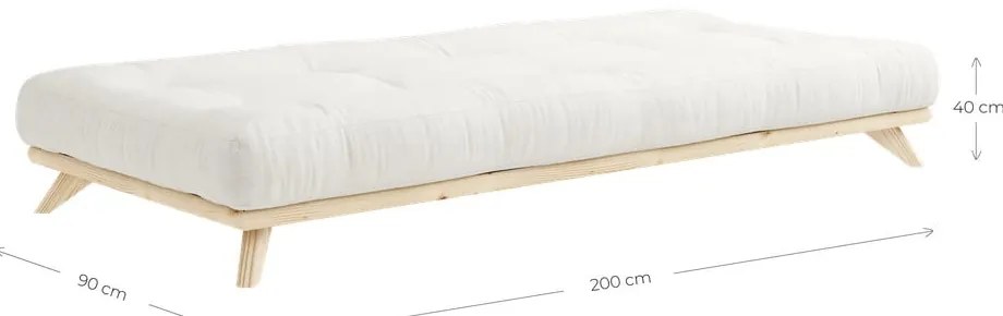 Łóżko jednoosoobowe z drewna sosnowego ze stelażem 90x200 cm Senza – Karup Design