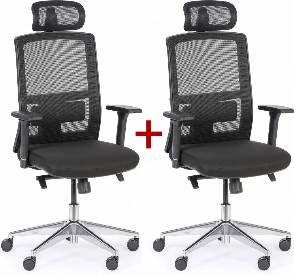 Krzesło biurowe NED MF 1+1 GRATIS, czarny