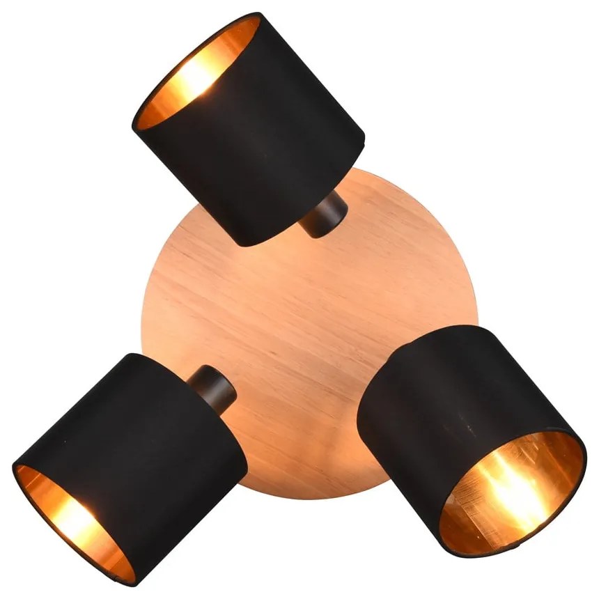 Czarno-naturalna lampa punktowa ø 12 cm Tommy – Reality