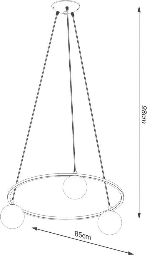 Biało-czarna lampa wisząca ze szklanym kloszem Umerta – Sollux