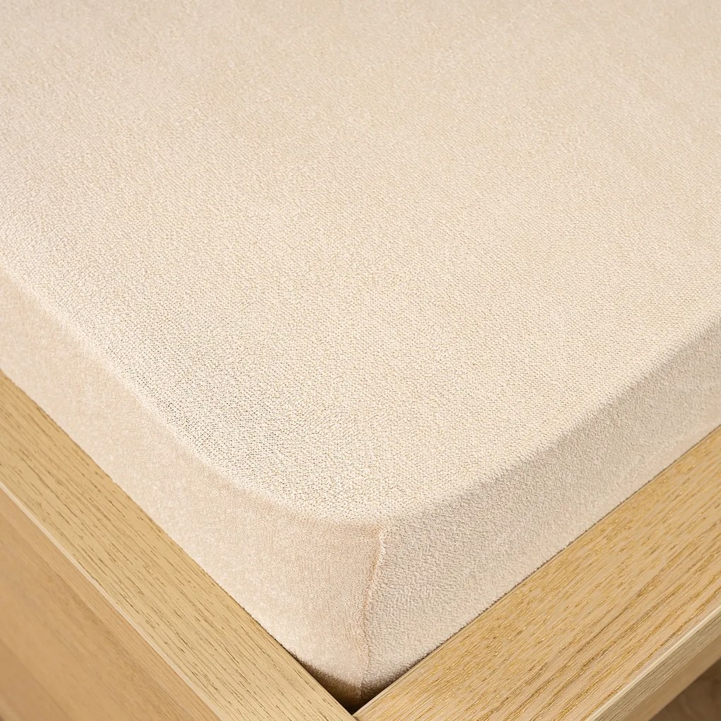 4Home prześcieradło frotte beżowy, 200 x 220 cm