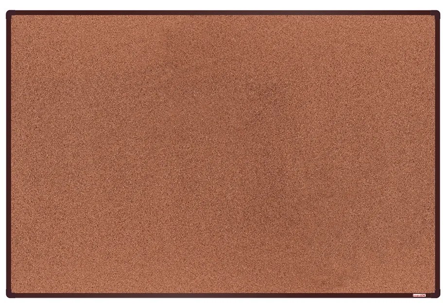 Tablica korkowa BoardOK w ramie aluminiowej, 1800 x 1200 mm, brązowa rama