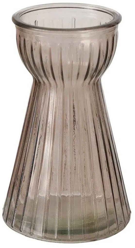 Wazon szklany HYACINTHA, ryflowane szkło, 15 cm