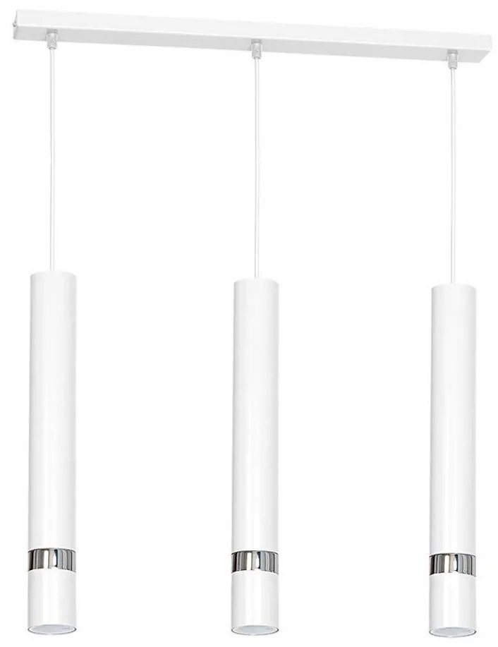 Lampa wisząca na linkach JOKER 3xGU10/25W/230V biała/błyszczący chrom