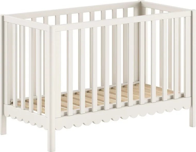 Beżowe łóżeczko z litego drewna sosnowego z regulowaną wysokością 60x120 cm Swingo – Vipack