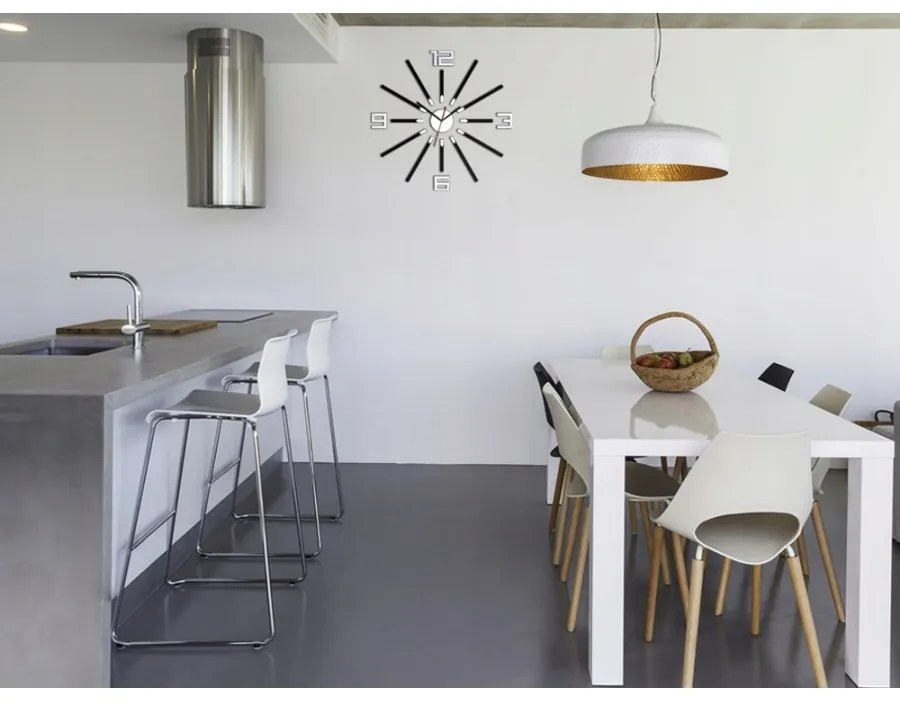 Zegar ścienny naklejany duży nowoczesny akrylowy na ścianę do kuchni salonu