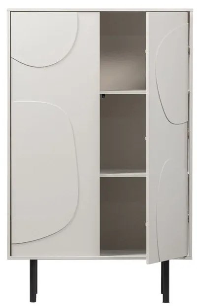 Jasnoszara szafka z litego drewna sosnowego 85x135 cm Cadiz – WOOOD
