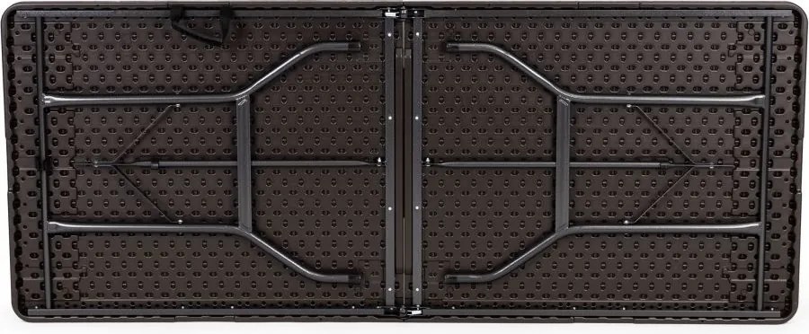 Składany stół cateringowy imitacja drewna Party 180 cm, brązowy