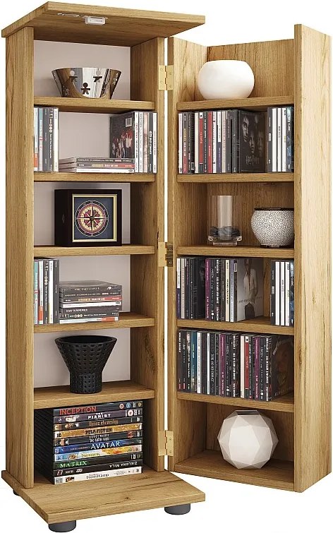 Drewniana półka CD DVD zamykana Engalo L