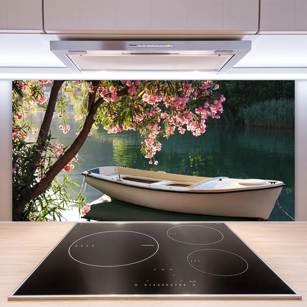 Szkło Ozdobne do Kuchni Łódka Pod Rozłożystym Drzewem