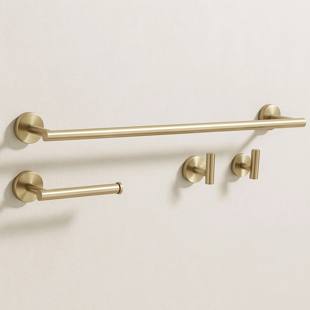 Zestaw akcesoriów łazienkowych Ari Złoty Szczotkowany 4 elementy