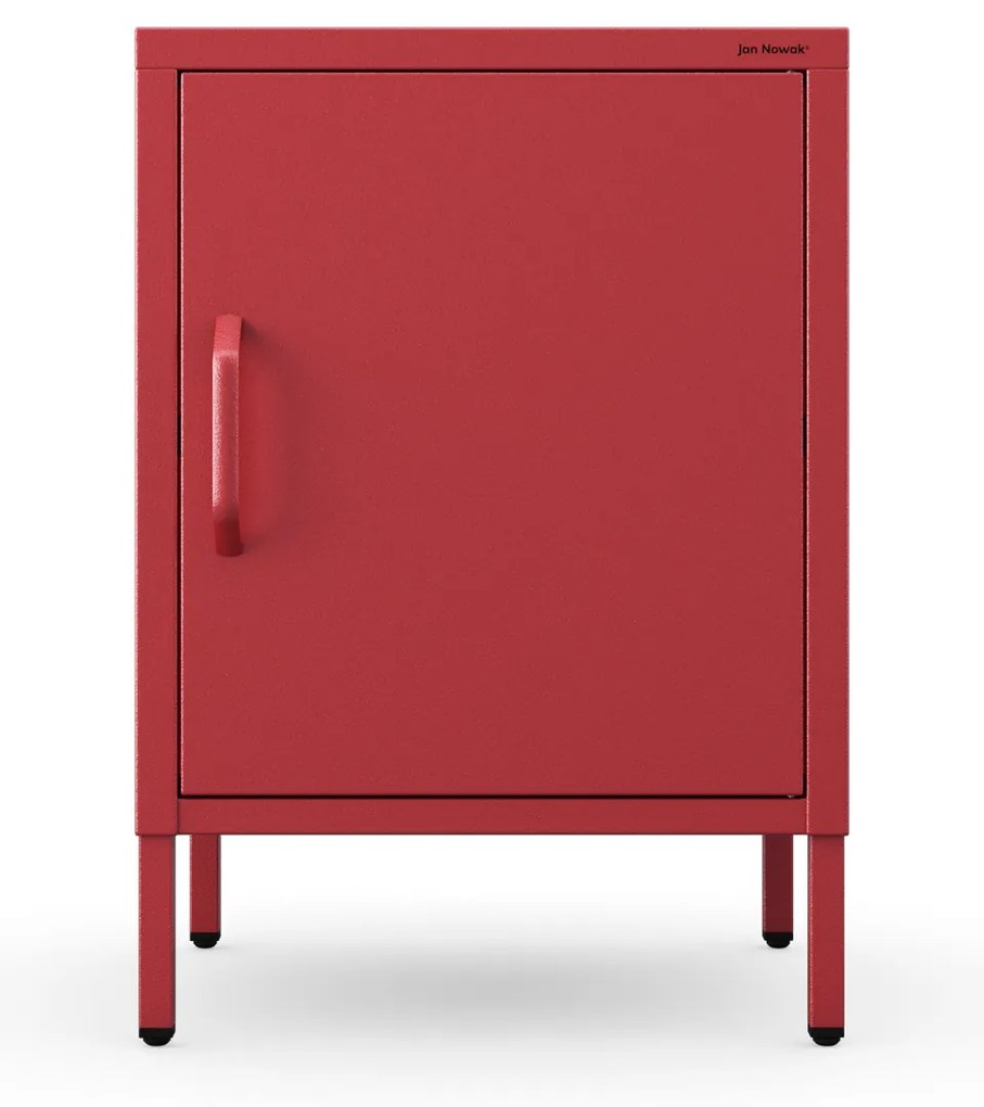 Szafka nocna metalowa na nóżkach czerwona, 424x595x400 mm: MIA Modern