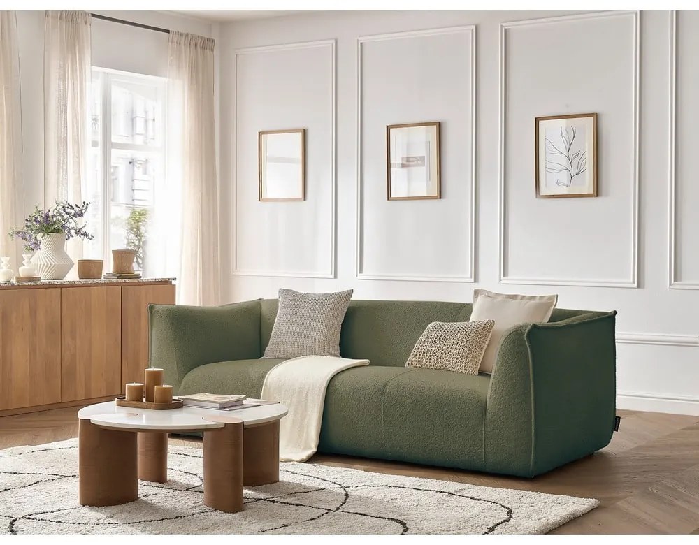 Zielona sofa z materiału bouclé 242 cm Giorgia – Bobochic Paris