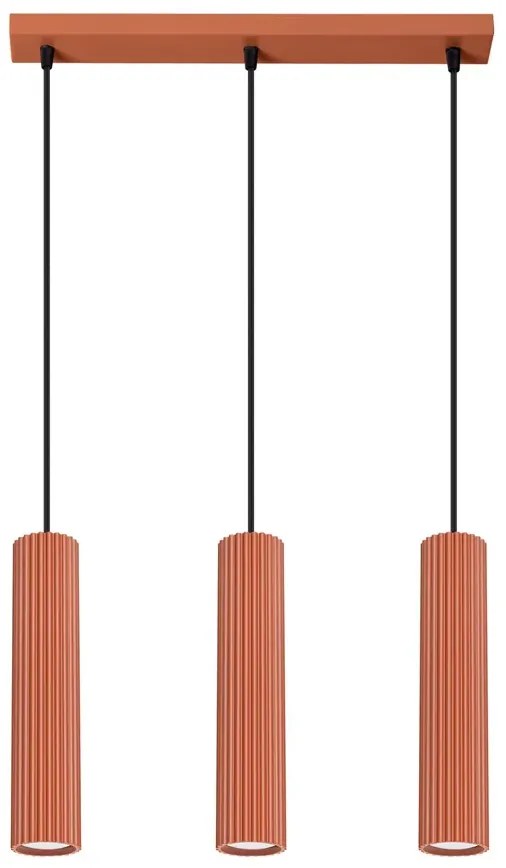 Potrójna lampa wisząca w kolorze ochra K0-E24