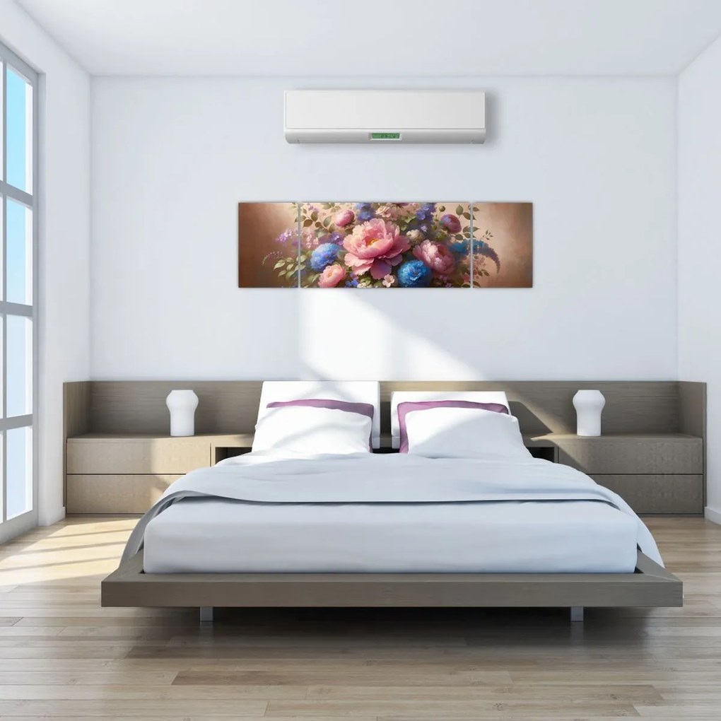 Obraz - Stół pełen kwiatów (170x50 cm)