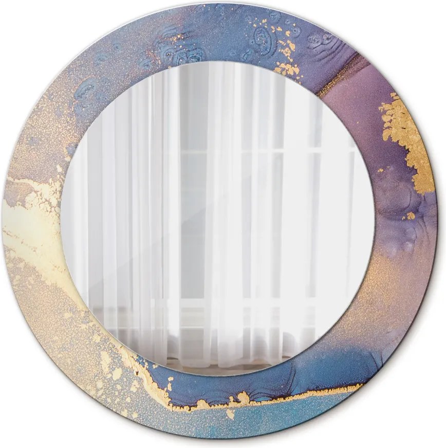 Lustro dekoracyjne okrągłe Marmurowy kamień