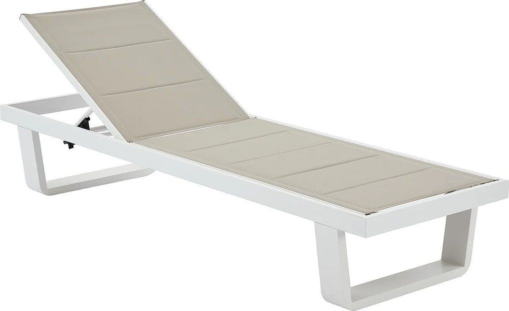 Leżak aluminiowy z textiline - Szary i biały - NABUNA od MYLIA