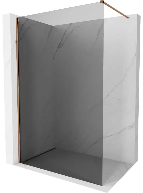 Mexen Kioto-X ścianka prysznicowa Walk-in 90 x 200 cm, grafit 10 mm, różowe złoto - 800-090-101-60-40-X