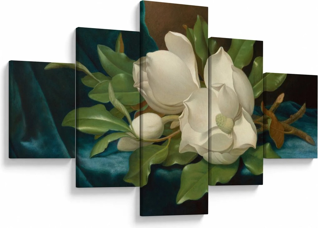 Obraz - Martin Johnson Heade, Giant Magnolias on a Blue Velvet Cloth, reprodukcje (125x70 cm)