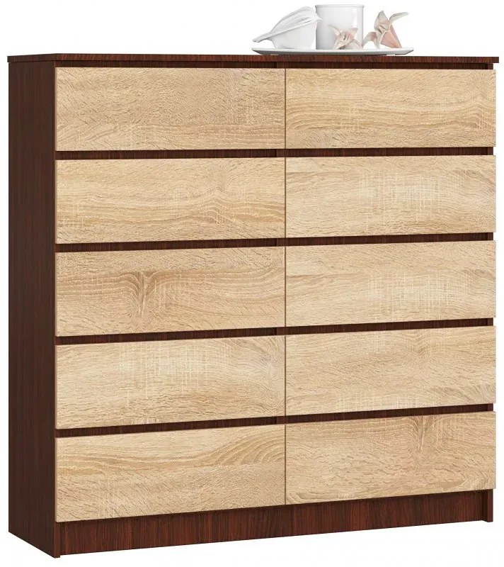Komoda do sypialni wenge + dąb sonoma - Barisso 3X