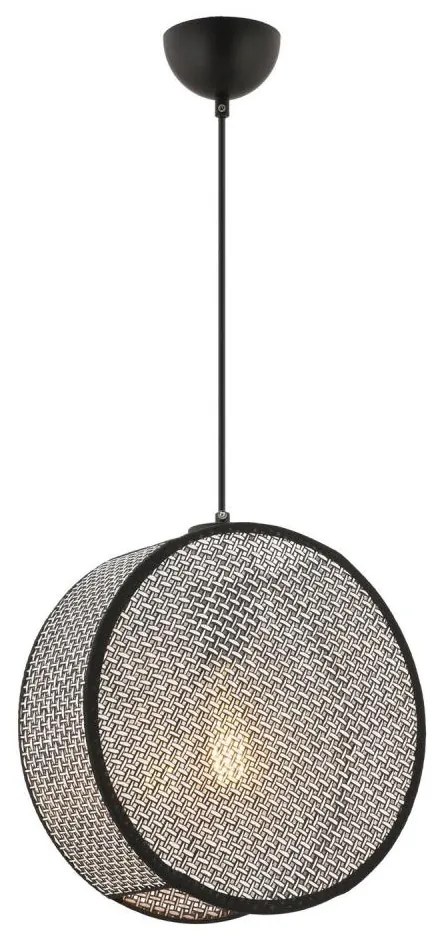 Lampa wisząca na lince BIG DRUM 1xE27/60W/230V szara/czarna