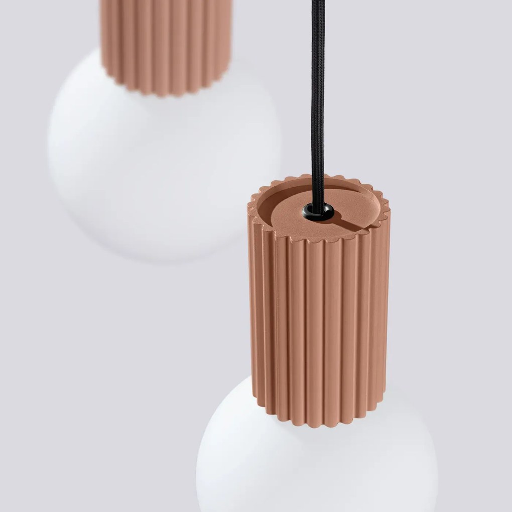 Lampa wisząca HALO 3P mocca ryflowana SOLLUX LIGHTING