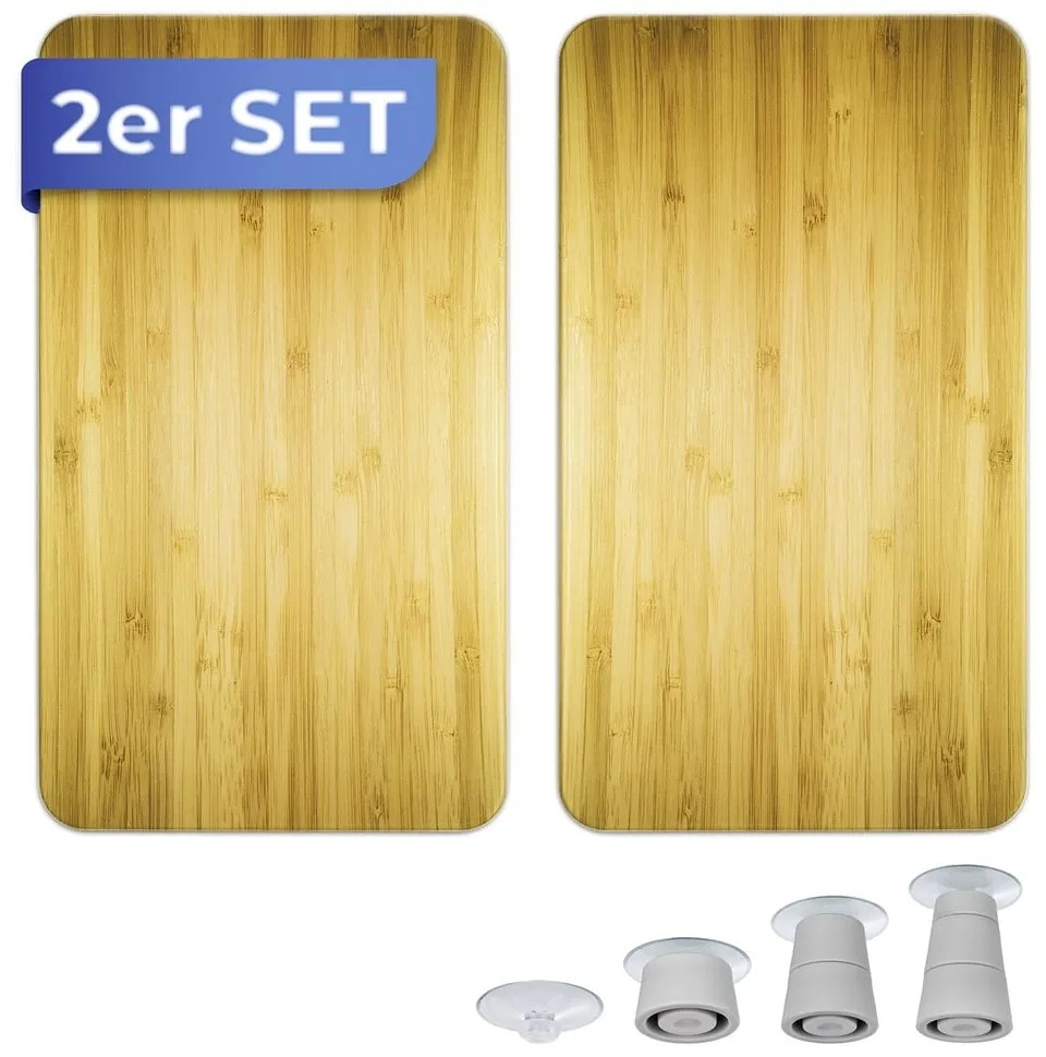 Płyty ochronne na kuchenkę ze szkła hartowanego zestaw 2 szt. 52x30 cm Wooden – Maximex