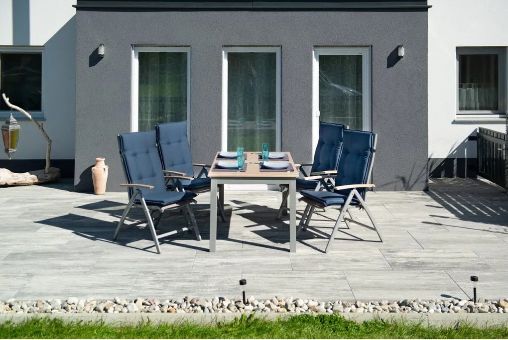 Doppler EXPERT WOOD - ogrodowy rozkładany aluminiowy stół 150/210 x 90 x 75 cm - Towar z drobną wadą (N593)