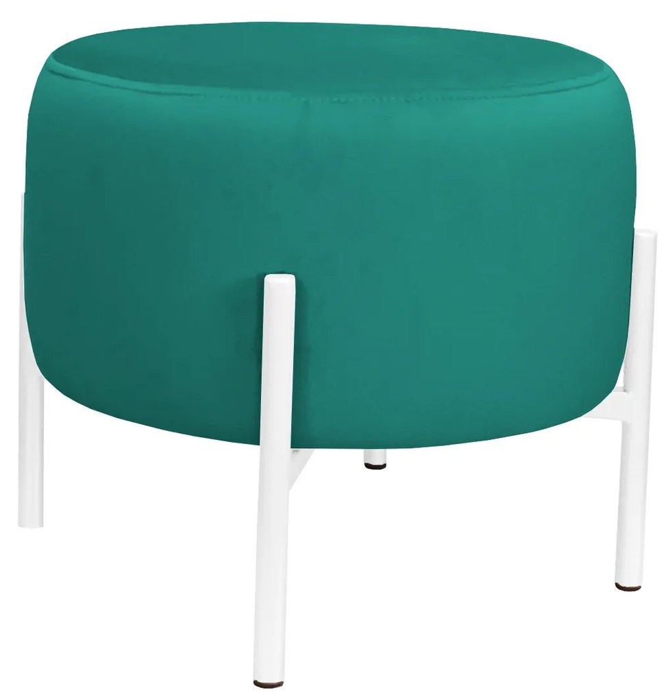 Pufa OLA LOFT ławka podnóżek metal biała MG20