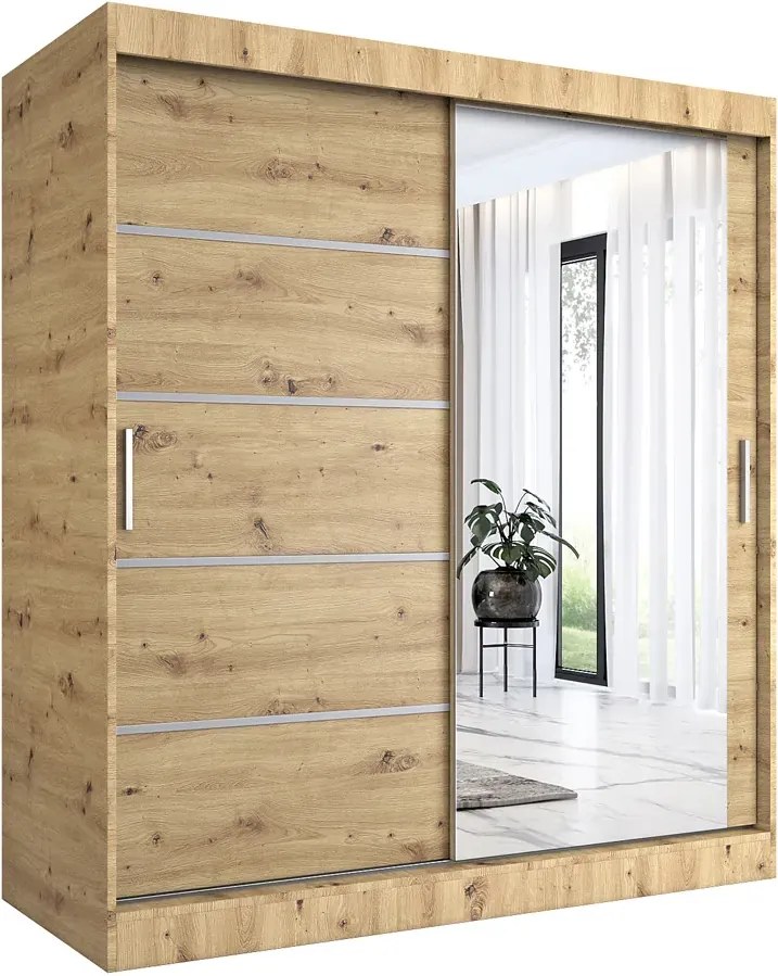 Szafa przesuwna 180 cm dąb artisan C7-N70