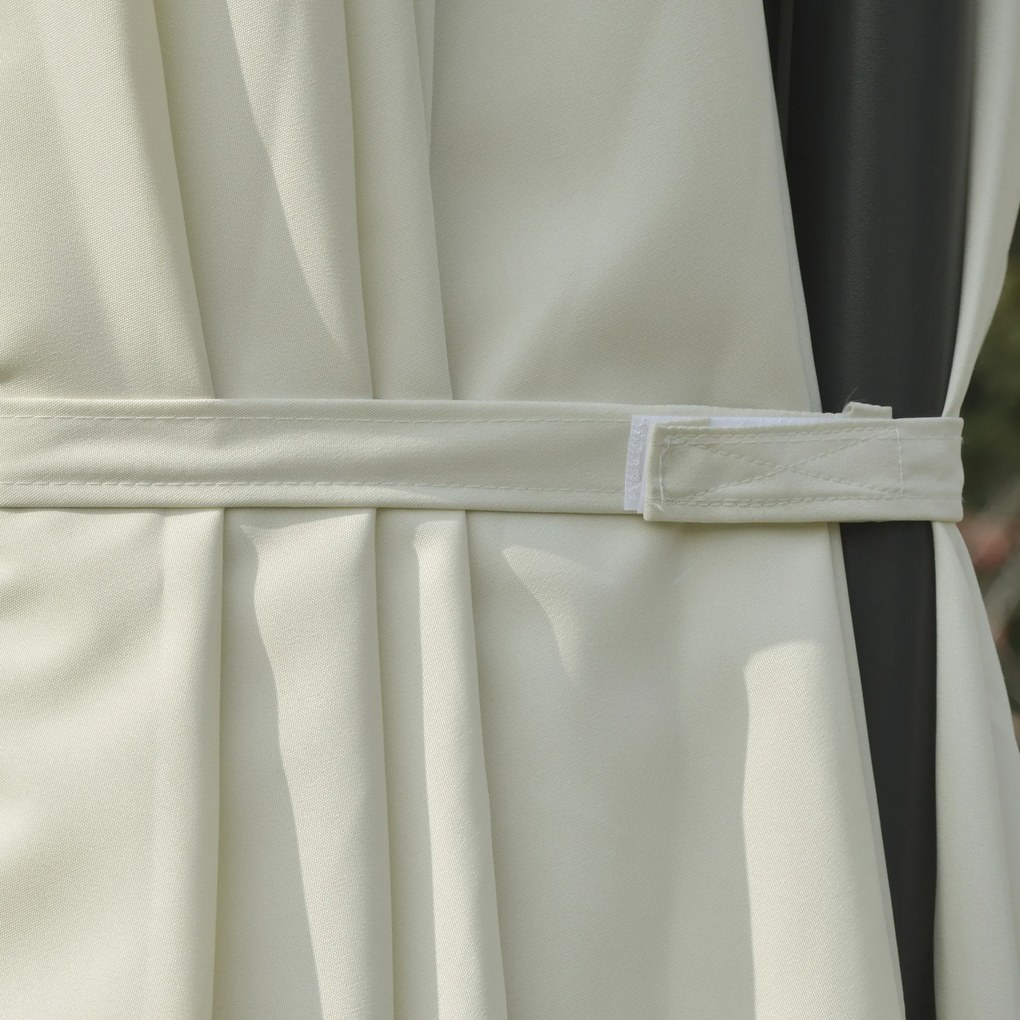 Outsunny podwójny parasol wspornikowy parasol z korbą ochrona przeciwsłoneczna krem biały