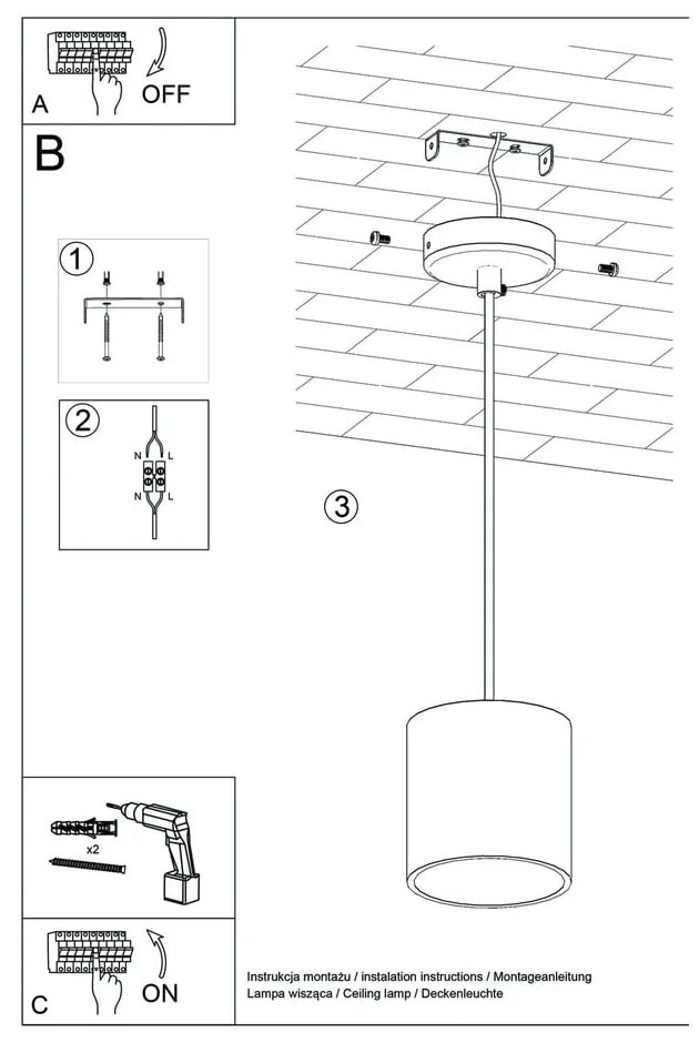 Biała lampa wisząca Nice Lamps Roda