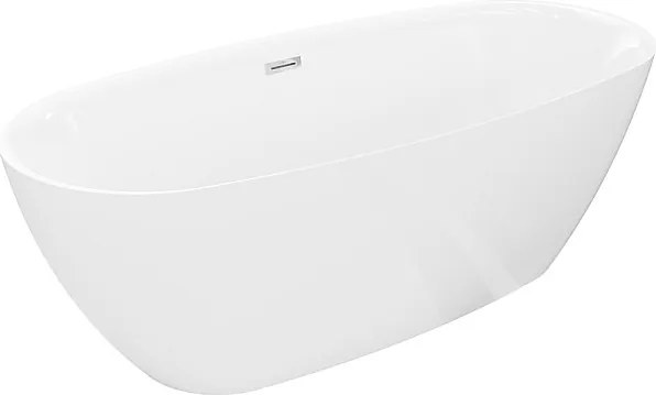 Mexen Luvo Slim wanna wolnostojąca 170 x 75 cm, biała, przelew chrom - 52801707500-01