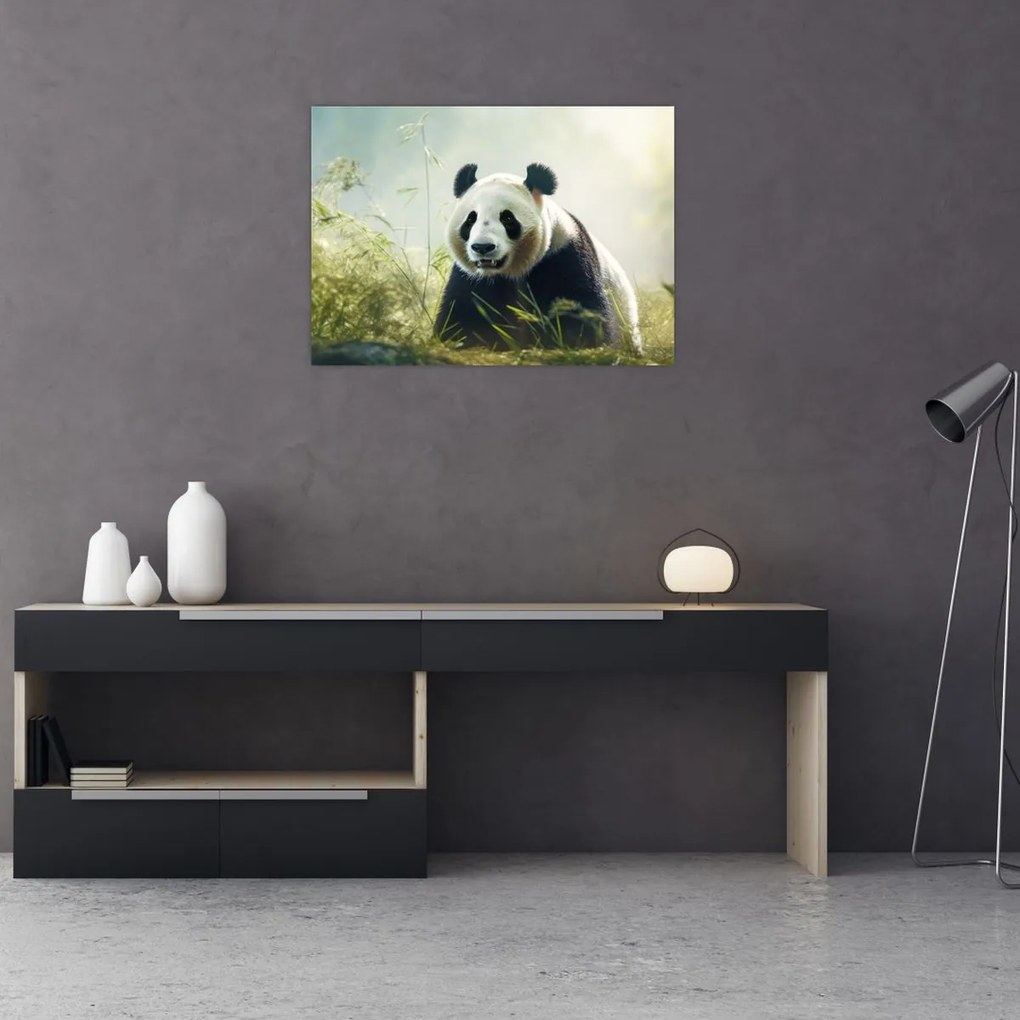 Obraz na szkle - Panda (70x50 cm)
