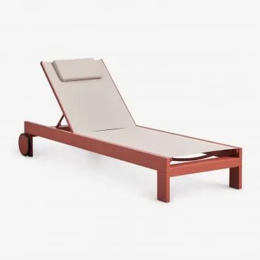 Leżak Aluminiowy Z Poduszką Akelia Terracota - Sklum